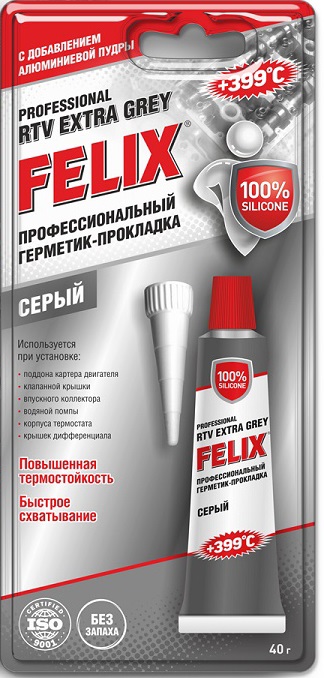 Герметик-прокладка (серый) +супер-клей FELIX 40 гр. (+399°C)