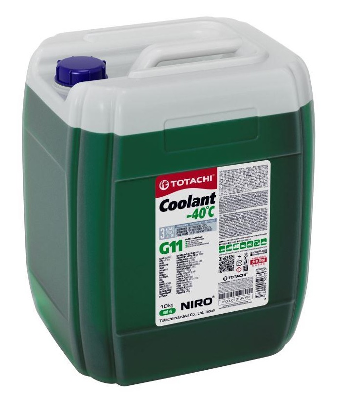 Антифриз TOTACHI NIRO COOLANT Green зеленый -40°C G11 (10 кг)